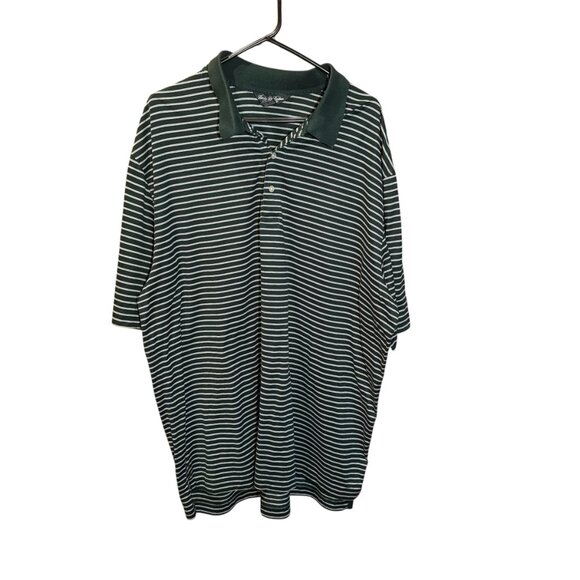 Vintage Style Brooks Brothers Country Club Knit Polo Green White‎ Stripe XL - Picture 5 of 7